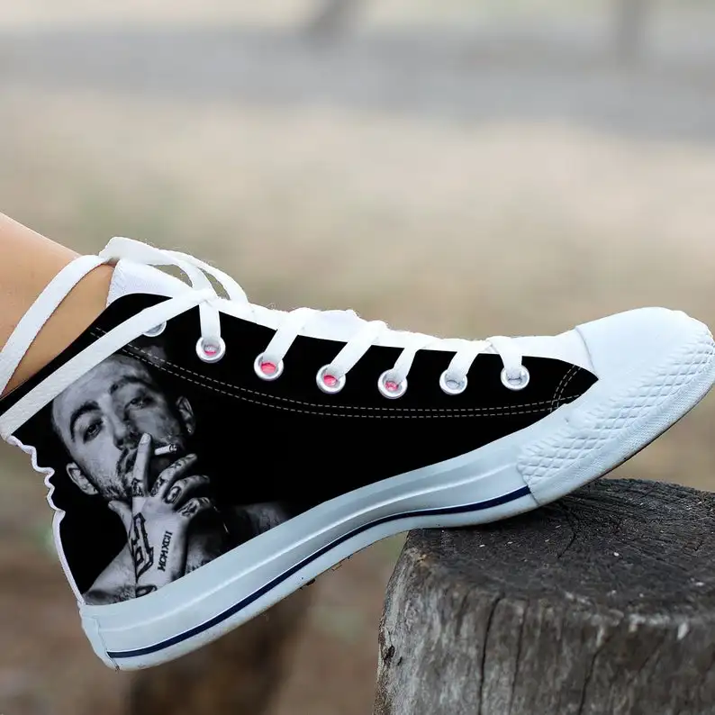

Rip Mac Miller Hi tops, Mens Womens Designer Leisure Sneakers Men Casual Canvas Shoes