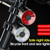 aubtec bike bicycle taillight aluminum alloy helmet light night riding warning light mountain bike led headlight taillight