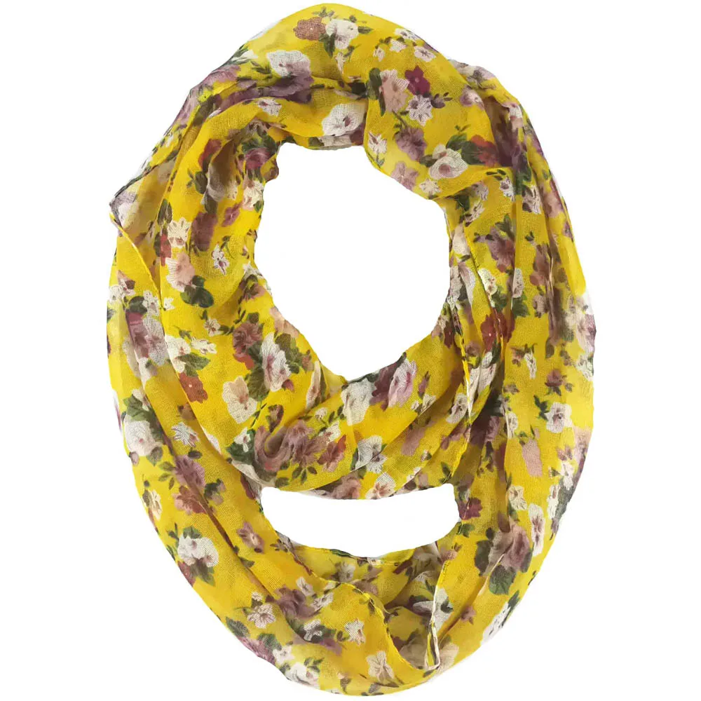 Модный цветочный принт бесконечный петлевой шарф женские подарочные аксессуары
