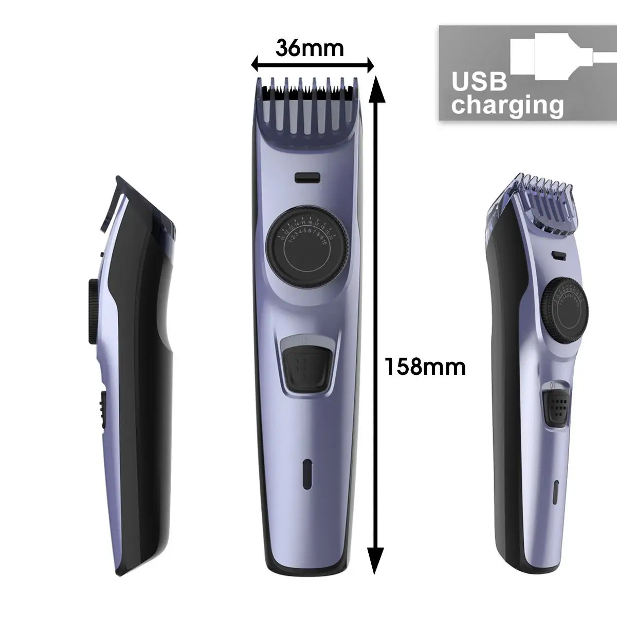 

Electric Hair Clipper Rechargeable Shaver Low Noise Professional Hair Trimmer Cordless Men's Hair Cutting Machine Beard Trimer