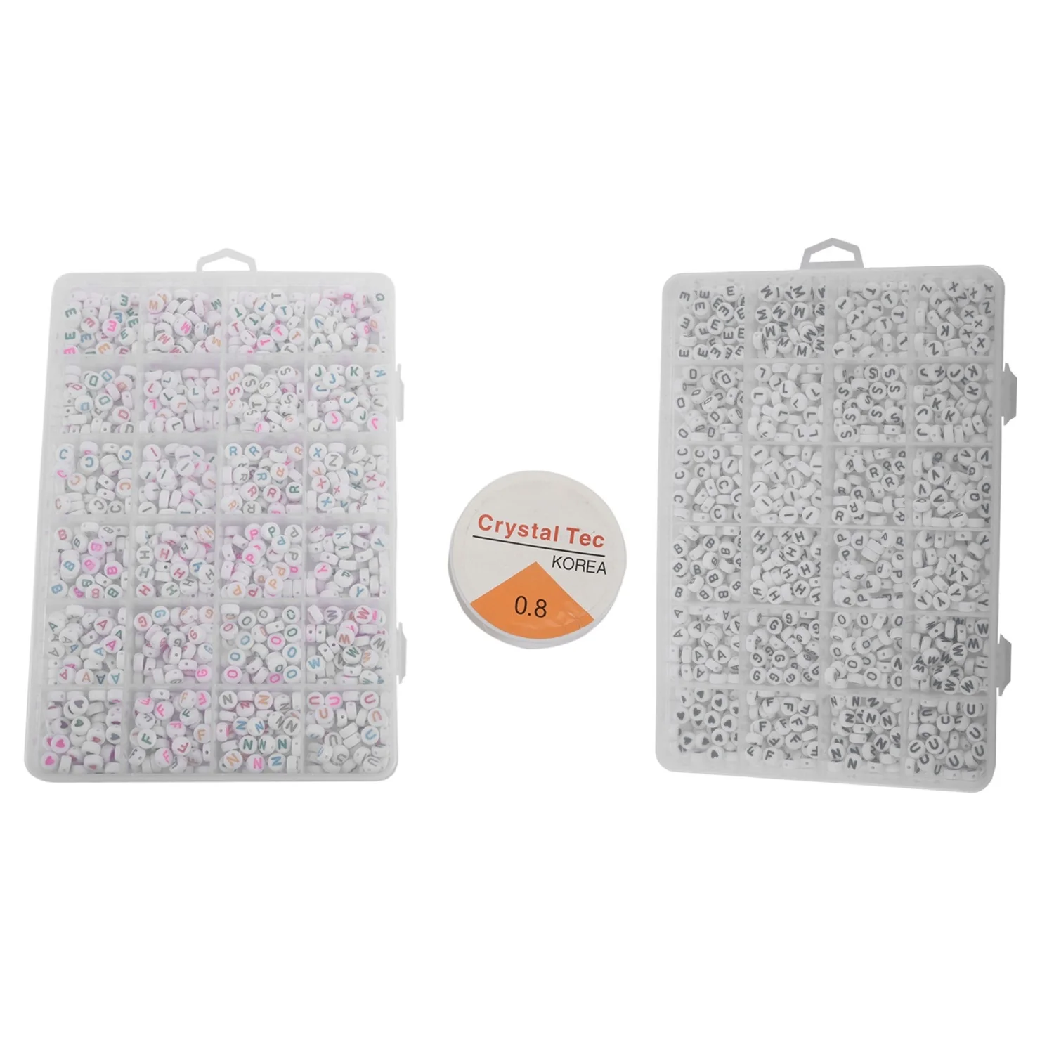 

2400 шт., Набор круглых акриловых бусин для браслетов, ожерелий