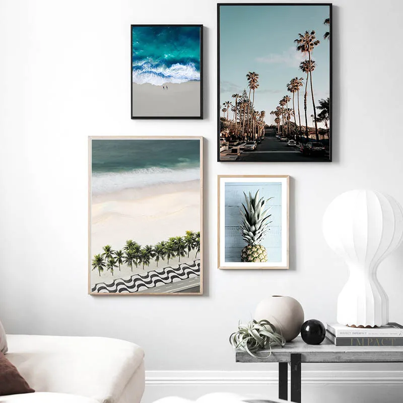 Скандинавское украшение картина стеновое искусство постер океанские волны