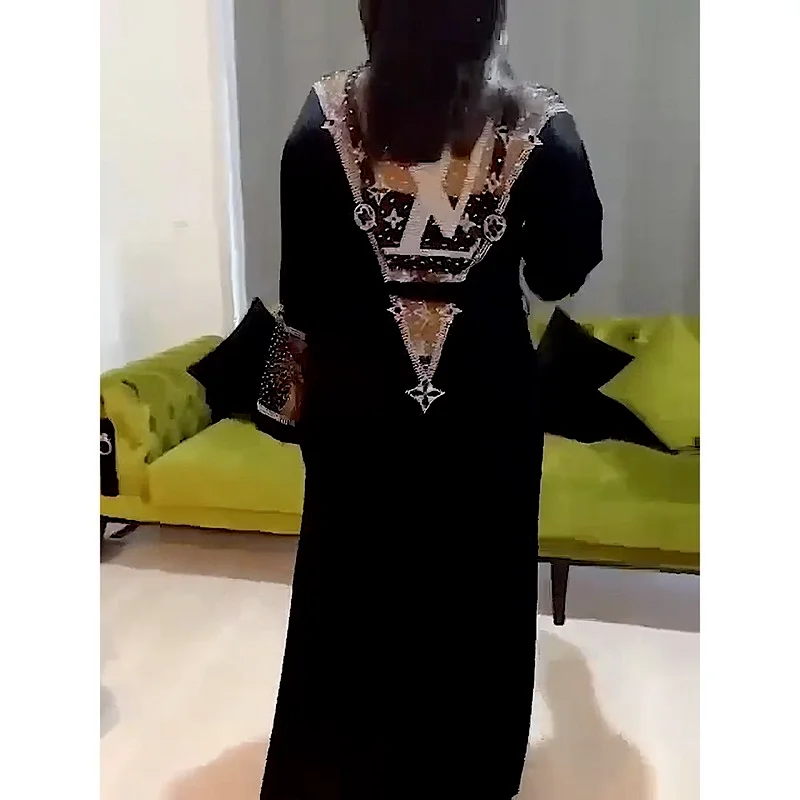 Женское элегантное платье-хиджаб женское в мусульманском стиле Caftan Marocain кимоно с