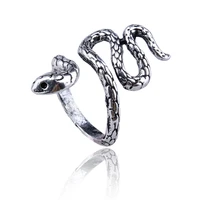 punk mens finger ring snake adjustable carve ring jewelry accessories chinese zodiac gift