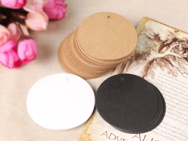 100 шт. 5 см круглые антикварные подарочные открытки/бирки из краев для