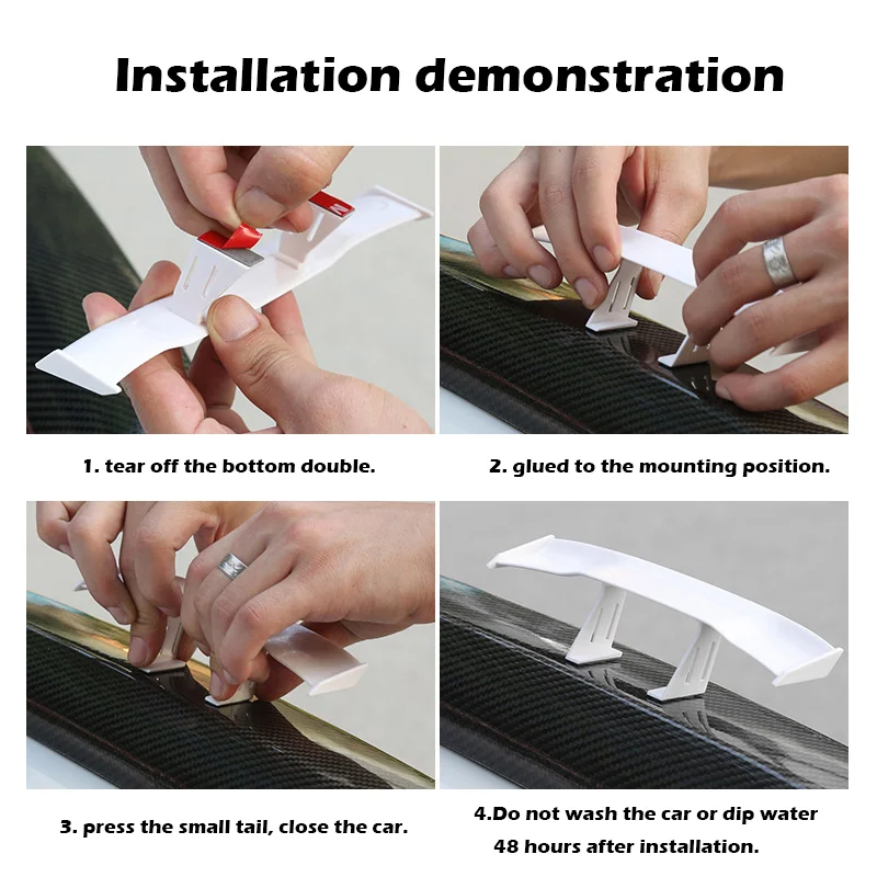 

Universal Car Tail Wing Carbon Cheap Spoiler Mini Auto Fiber Decoration Simple Installation Without Holes Mini Ornament Goods