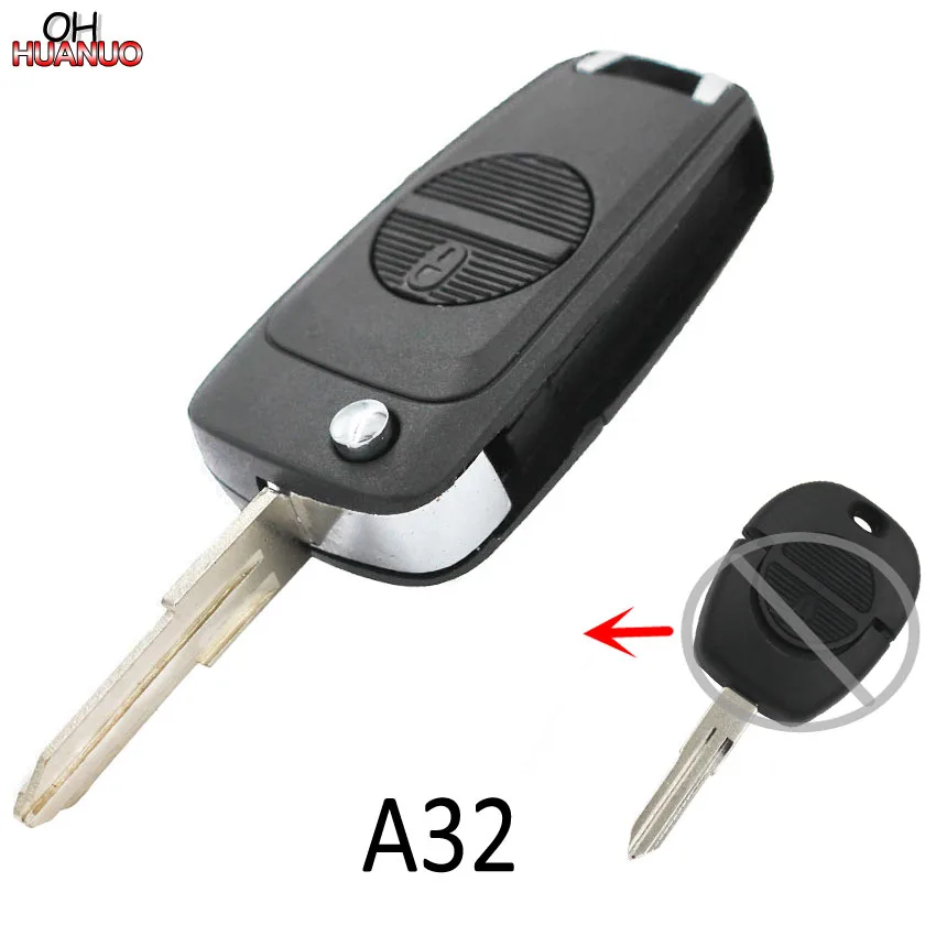 Раскладного 2 кнопки дистанционного ключа для Nissan Almera Maxima Micra Primera Serena Terrano с NSN11 A32 лезвие