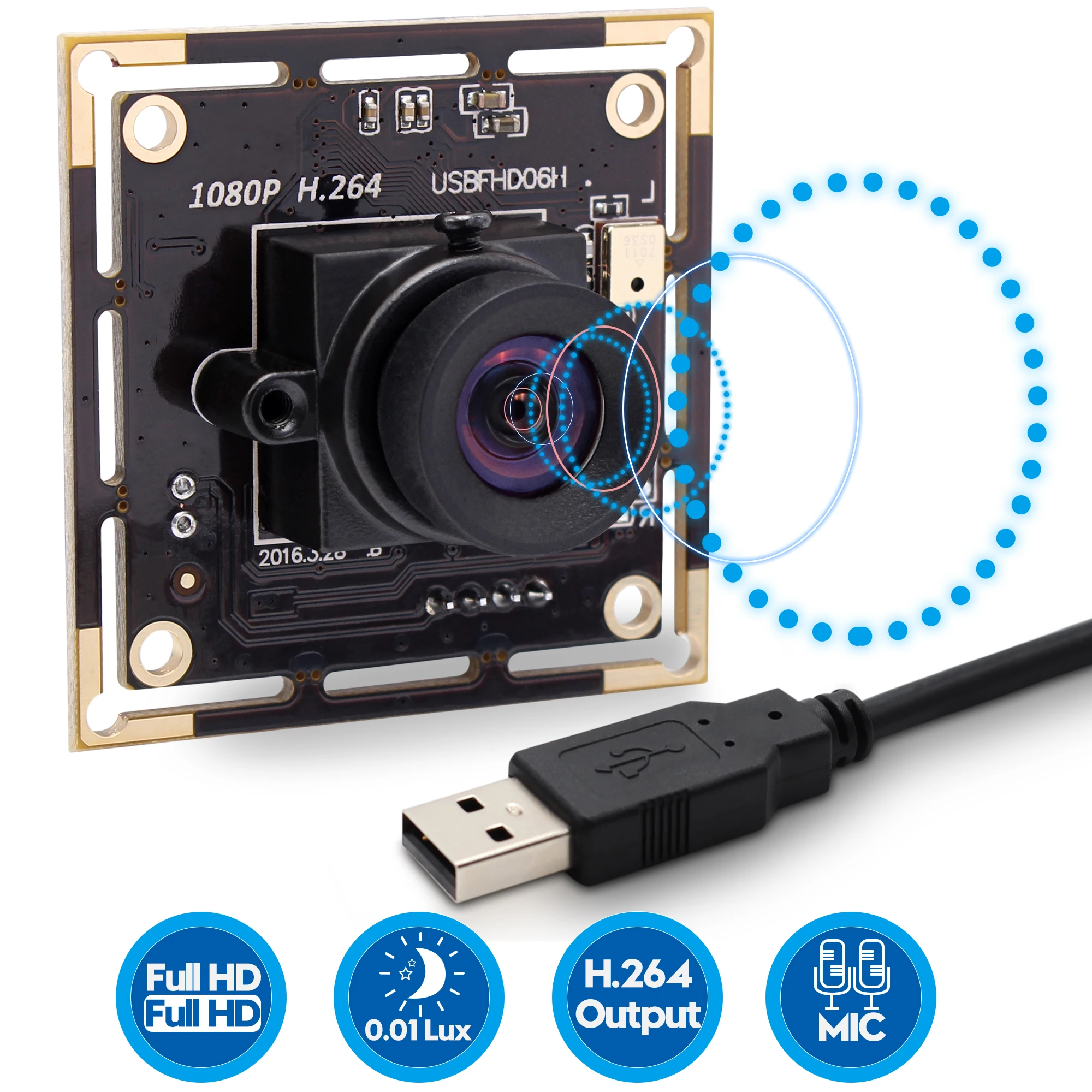 Модуль камеры видеонаблюдения H.264 30fps 2 0 МП печатная плата Sony IMX322 USB-камера для