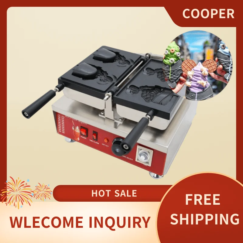 

Japanese Openning Mouth Fish Ice Cream Taiyaki Machine Ice Cream Cone Machine Fish Waffle Maker Electric Oven Snack Machine