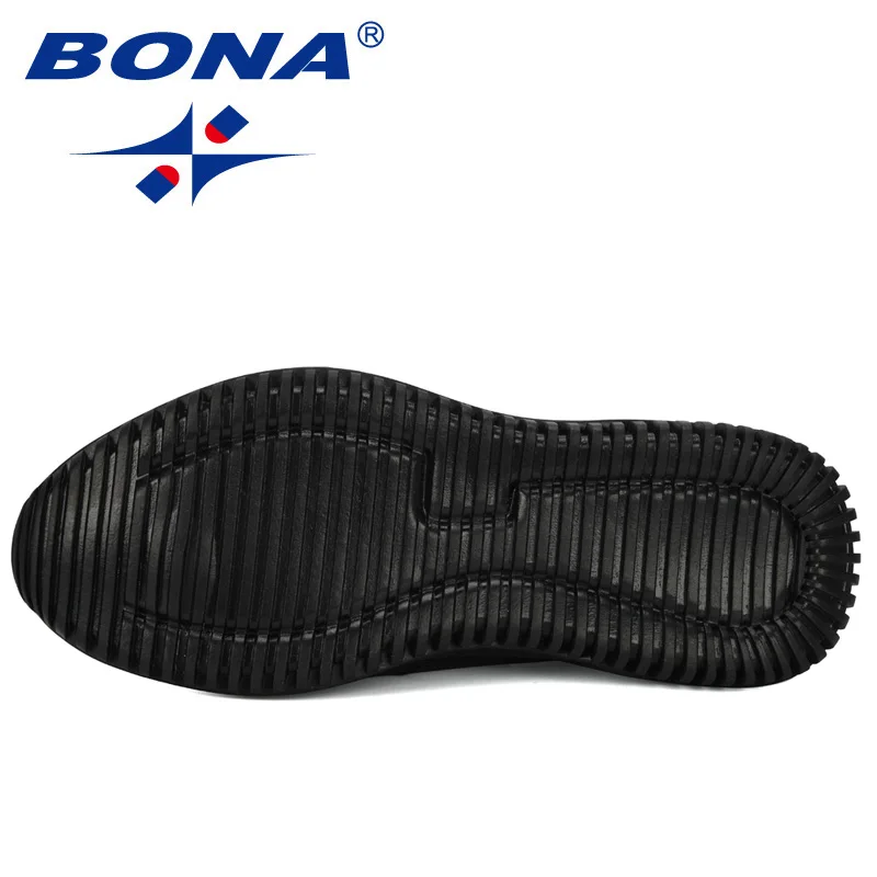 BONA/Новинка года; дизайнерские уличные мужские модные кроссовки на шнуровке; сезон осень-зима; обувь на плоской подошве; zapatillas hombre; мужская обувь