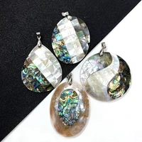 natural sea shell splicing pendant abalone shell pendant charm jewelry making diy necklace sweater chain accessories