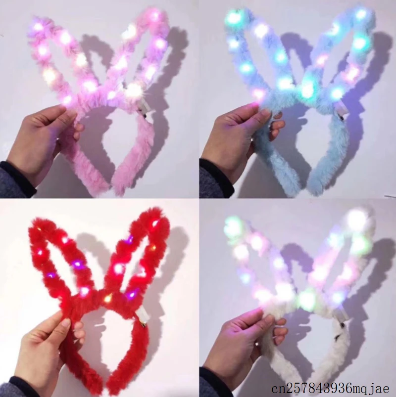 100 шт. светодиодный головной убор с заячьими ушками светильник в виде кролика
