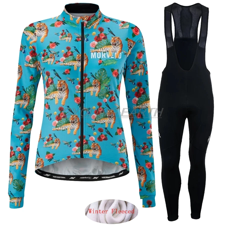 

MORVELO team winter 2019 Women Cycling JERSEY Bike Pants set mens Ropa Ciclismo thermal fleece Bicycle clothing Cycling wear
