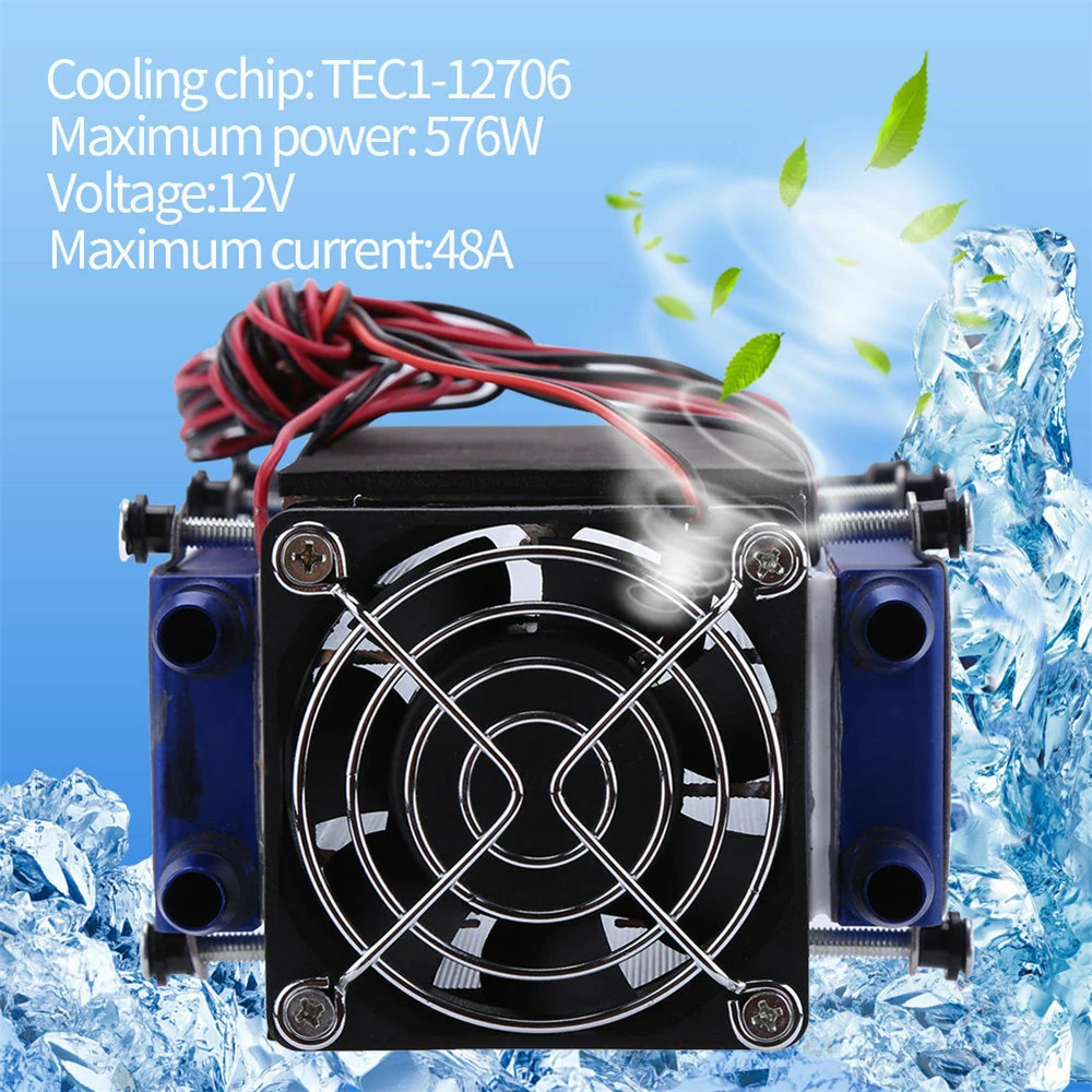 

12V 576W 8 Chip Aluminum TEC1-12706 Low Noise Peltier DIY Thermoelectric Cooler Refrigeration Tool Pet Bed Home Accessories