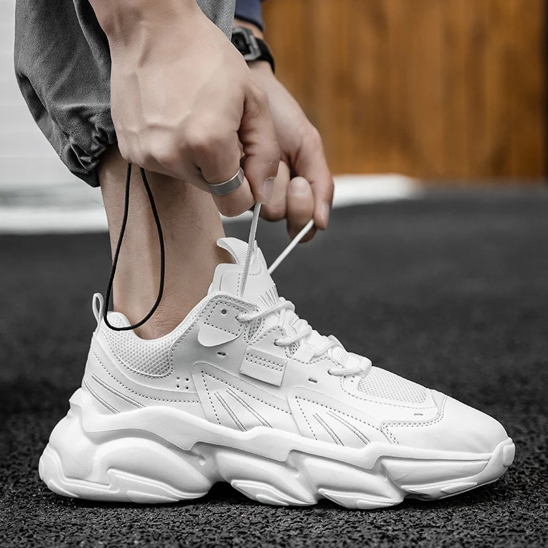 

Men Casual Shoes Classic Thick bottom Shoes Men Fashion Sneakers Lace-up Fitness Shoes Men Vulcanize Shoes Luxury Jogging Shoes