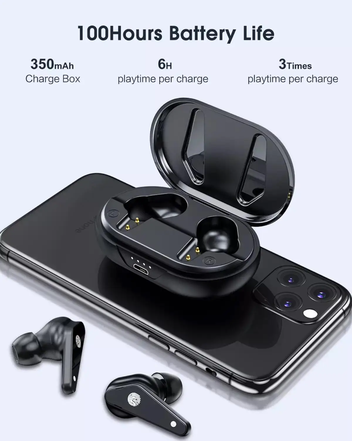 IKOLE TWS Bluetooth 5 0 Беспроводные наушники с зарядным чехлом беспроводным устройством