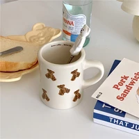 nordic cute bear small ceramic coffee mug cup kitchen milk tea breakfast drinking cups home decoration friends couple gifts mugs
