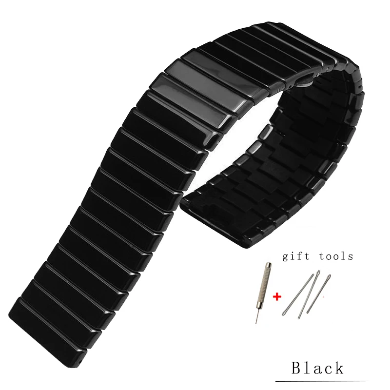 BLACK Для RADO черный алмаз керамика цепь Интегральная керамическая серия ремешок для часов мужские часы водонепроницаемые 19 мм 24 мм 27 мм - Цвет ремешка: BLACK