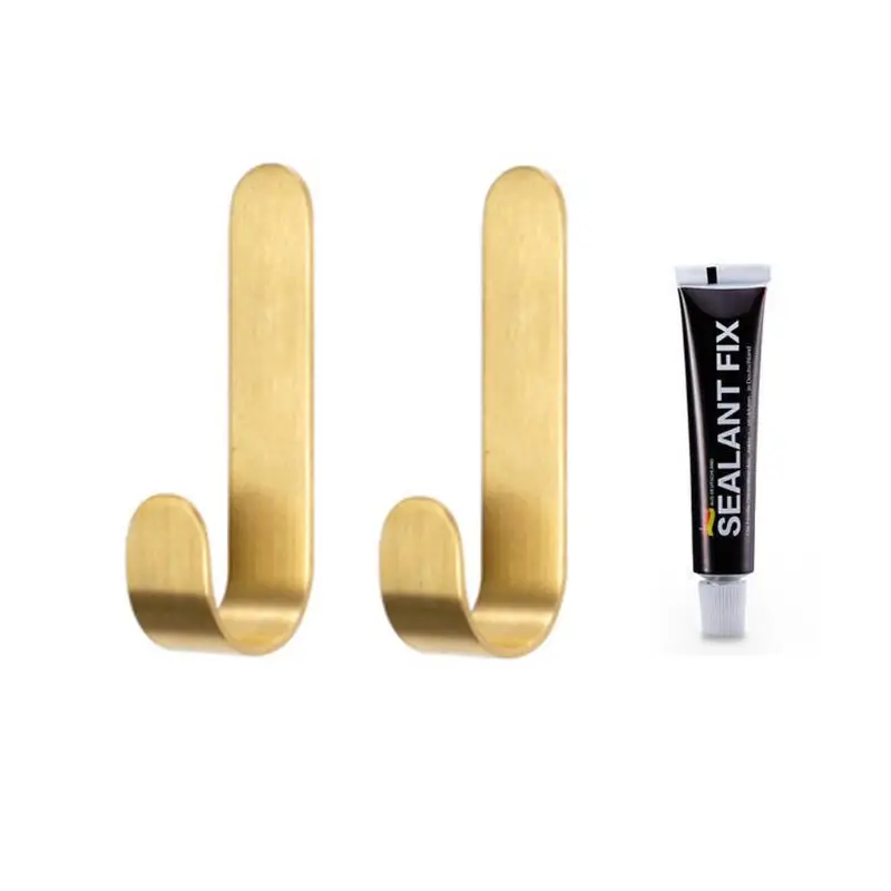 1 Набор J образных латунных вешалок для полотенец настенный крючок пальто с клеем