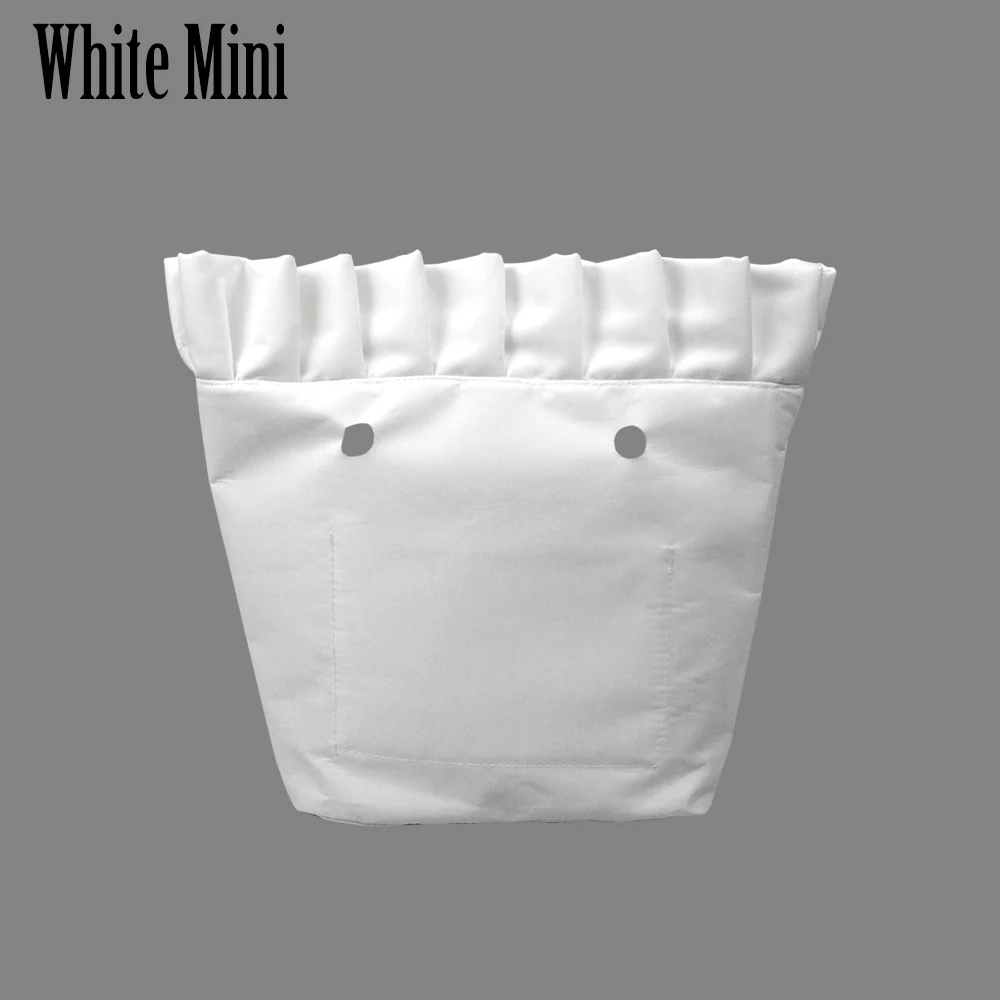 white mini Huntfun новая гофрированная плиссированная Ткань водонепроницаемая внутренняя подкладка вставка карман на молнии для классического мини Obag внутренний карман для O сумки - Цвет: white mini