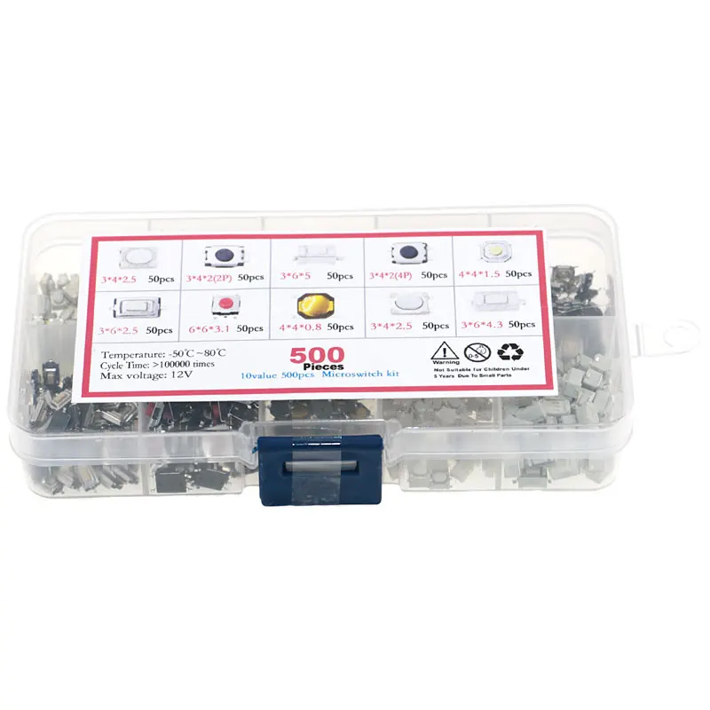 500 шт./кор. 10 типов Тактильный кнопочный переключатель автомобиль дистанционного