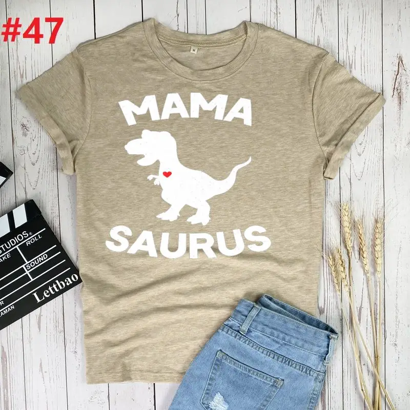 

Mamasaurus T-Rex Dinosaur Mama Women's T-shirt Print T-shirt Summer Cotton Short Sleeve T Shirt Casual Tees Tops Harajuku