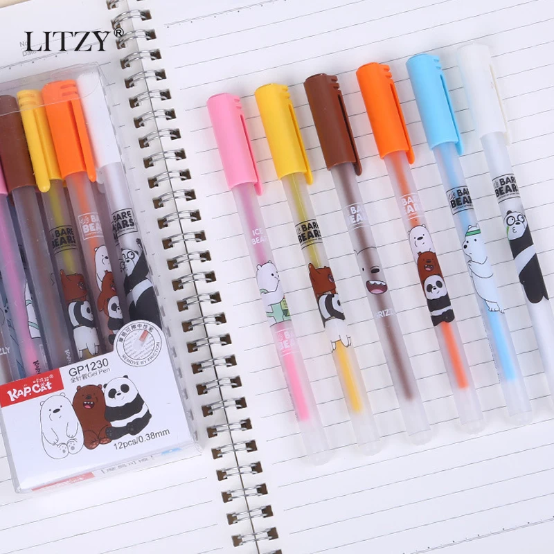 

23pcs/lot Bear Cute Cartoon Neutrality Erasable Pen Blue/black Ink Kawaii Gel Pen School Office Supply Gift Stationery Escolar