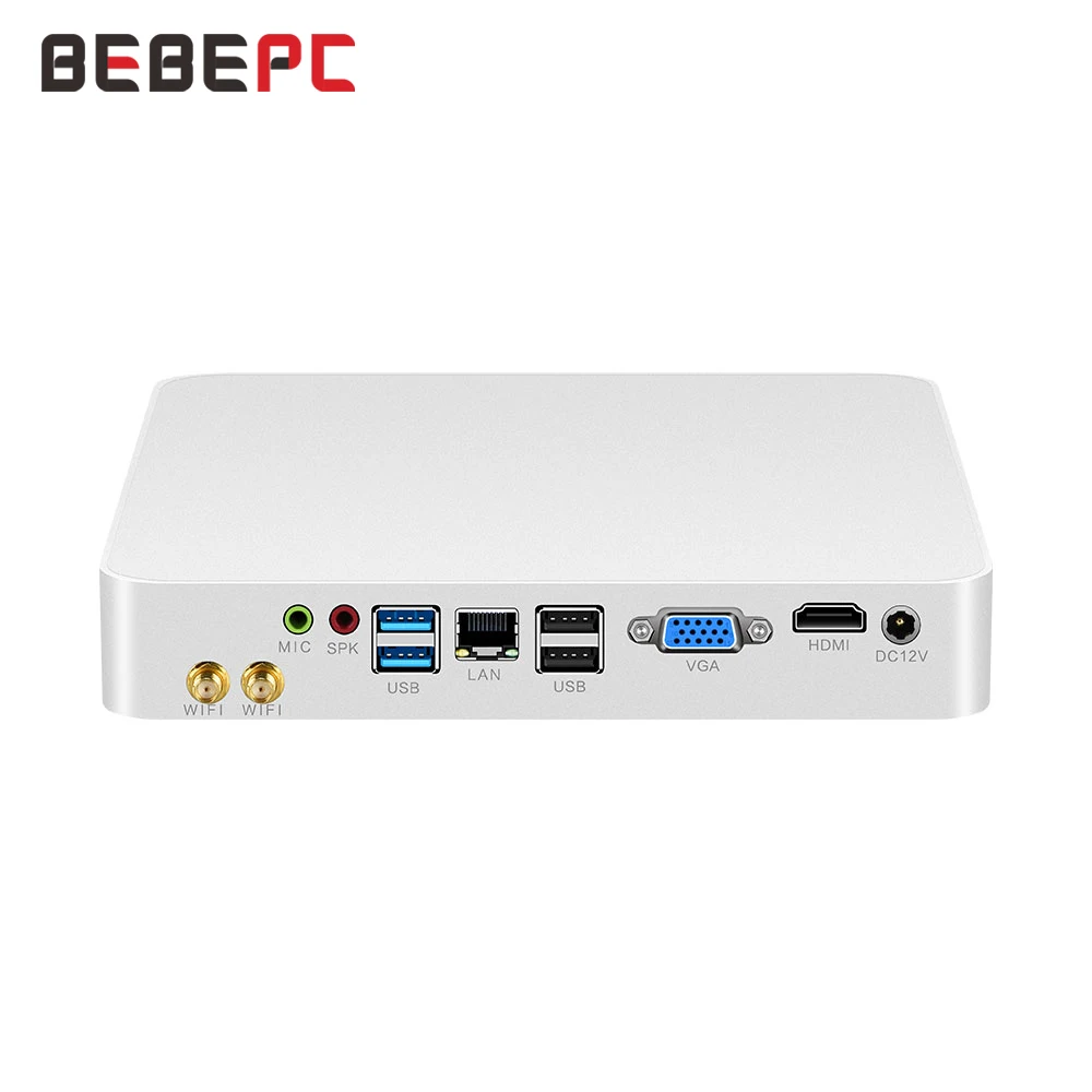 BEBEPC HTPC Mini PC Intel Core i5 4200U 6200U DDR3L Windows 10 Wifi HDMI 6 * USB ventola di raffreddamento Mini Computer minipc Desktop