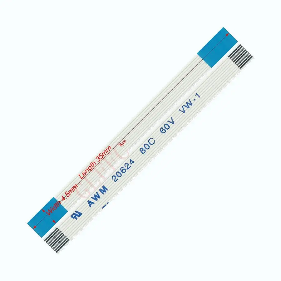 7pin 0 5 Шаг 35 мм-250 мм A-Тип Гибкий плоский кабель FFC awm 20624 ROHS для TTL LCD DVD Компьютера |