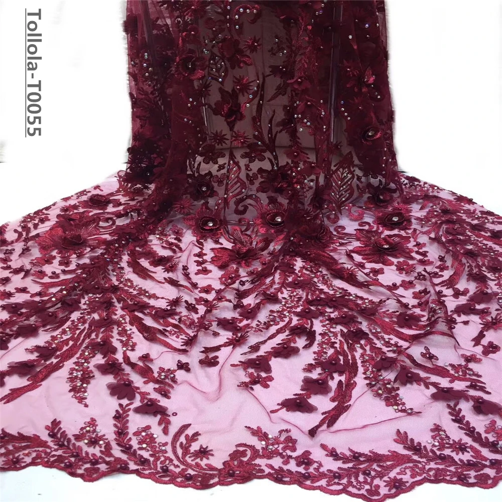 Королевский синий дизайн африканская кружевная ткань с большим камнем вышивка