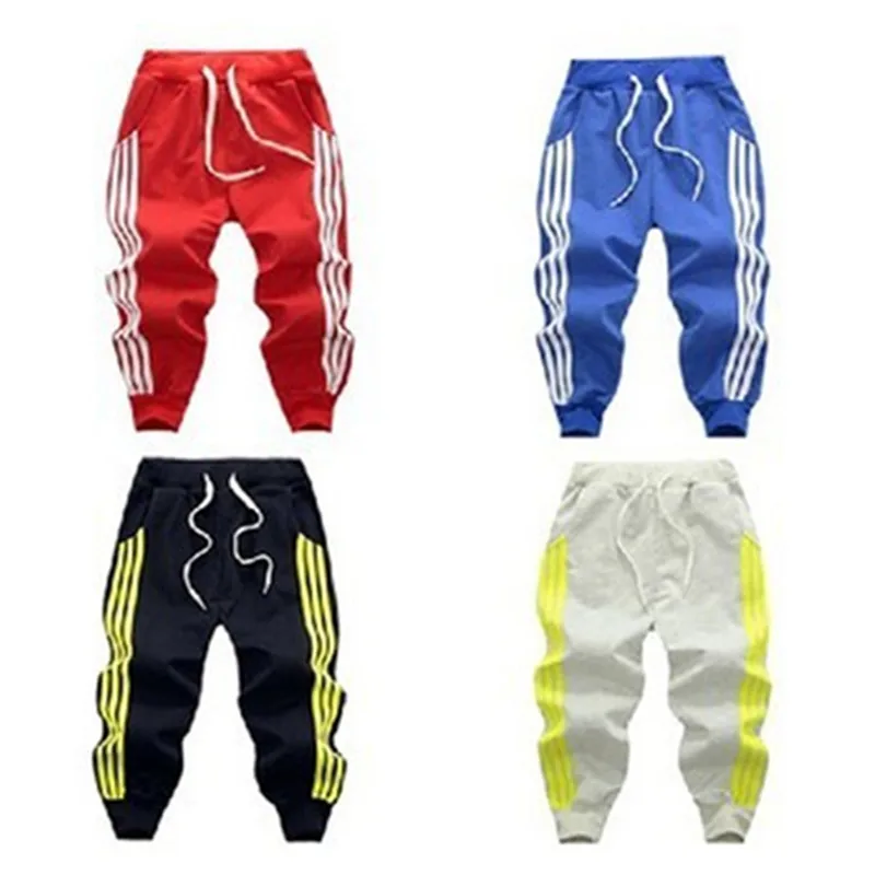 Детские спортивные штаны для мальчиков и девочек теплые брюки в полоску