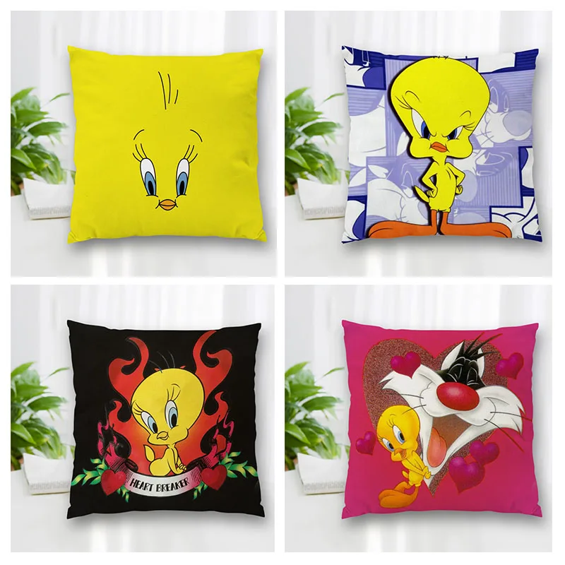 

Регулируемая декоративная наволочка T-weety, квадратная Наволочка на молнии, лучший хороший подарок, 20x20 см, 35x35 см, 40x40 см