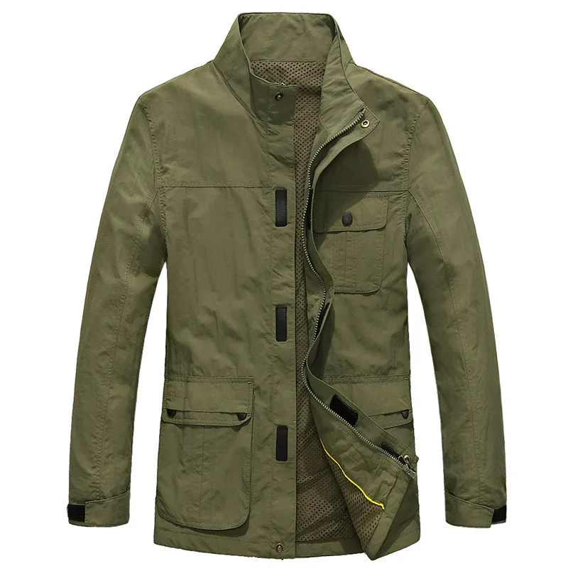 

Spring Autumn Outwear Jackets Men Plus Size 3XL Quick Dry waterproof Windproof Casual Military Jacket Jaqueta masculina