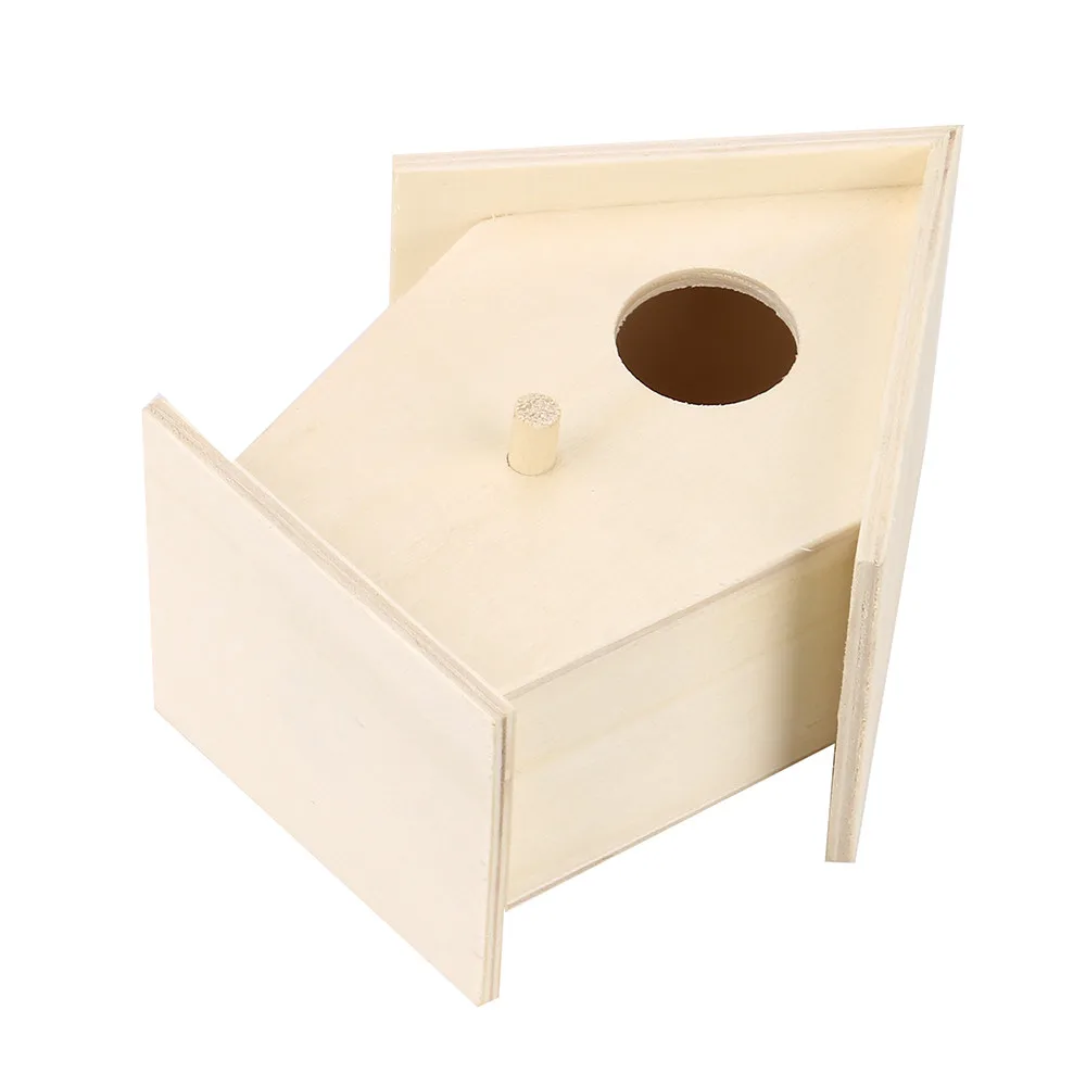 Wood Birds Nest Box New DIY Breeding Parrot Cockatiels Swallows Outdoors Roof Wooden Bird House Hanging Decoration dropship | Дом и сад