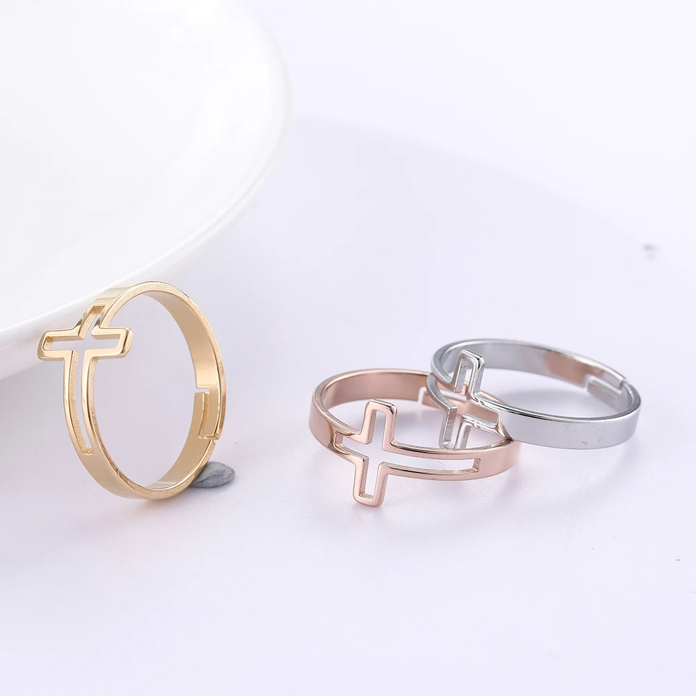 Cazador 2022 модное кольцо с крестом золотого цвета женское христианским Иисусом из