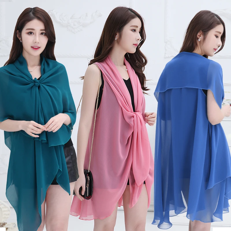 

Beach Scarfs Candy Chiffon Scarfs New All-Match Sunscreen Scarfs Multifunctional Shawls Long fashion Scarves party Muffler