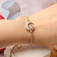 elegant delicate zircon moon star bracelet bling zirconia bangles anniversary gift