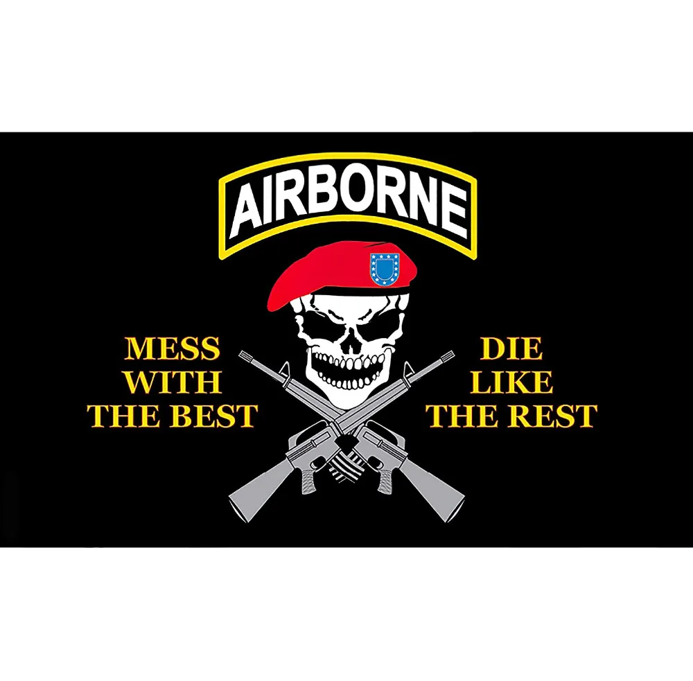 

united states of american Military US Army airborne skull flag for decoration 60x90cm/90x150cm/120x180cm