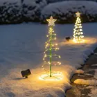 Светодиодная лампа на солнечной батарее для рождественской елки, уличный водонепроницаемый светильник для ландшафта, газона, вставленная в землю газон для украшения сада