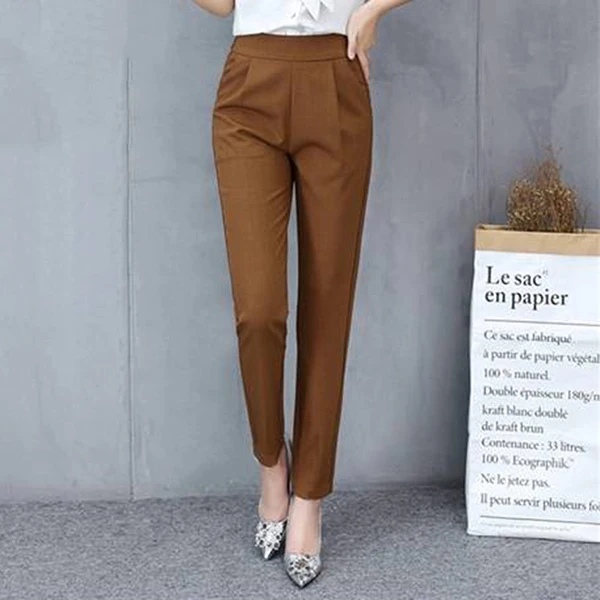 Новинка 2019 корейский стиль женские осенние одноцветные брюки обтягивающие