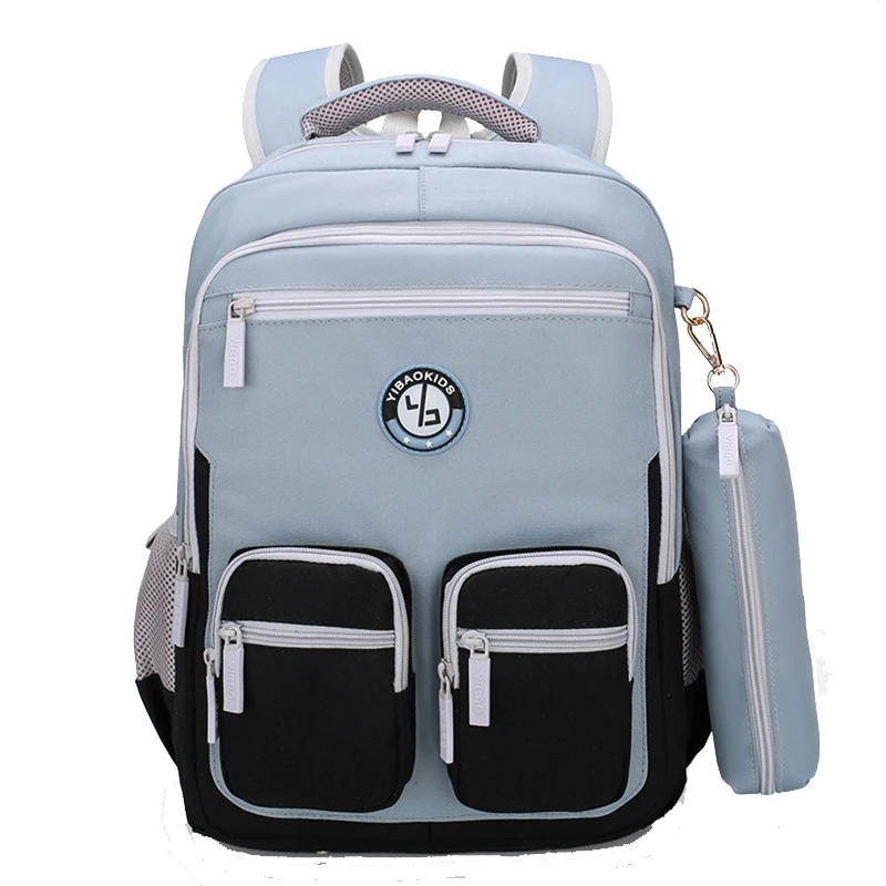 

Orthopedic Children's Book Schoolbags Unisex Kids Multi-pocket Orthopedic Primary Portfolio Large Patchwork Quality Knapsack