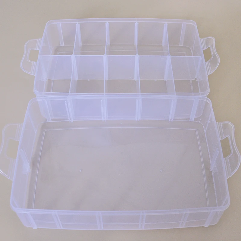 

Large three-layer removable transparent storage box plastic jewelry box household storage box toy glove box tool box
