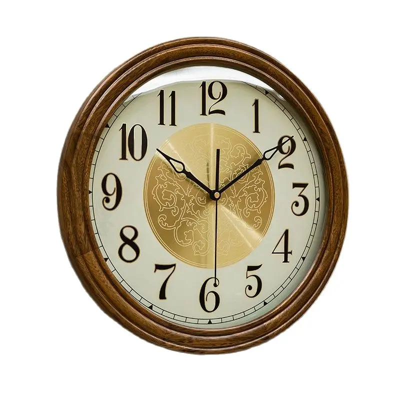 

Solid Wood Clocks New Chinese Wall Clock Bedroom Living Room Decoration Fashion Silent Creative Wall Watch Home Simplicity Gift