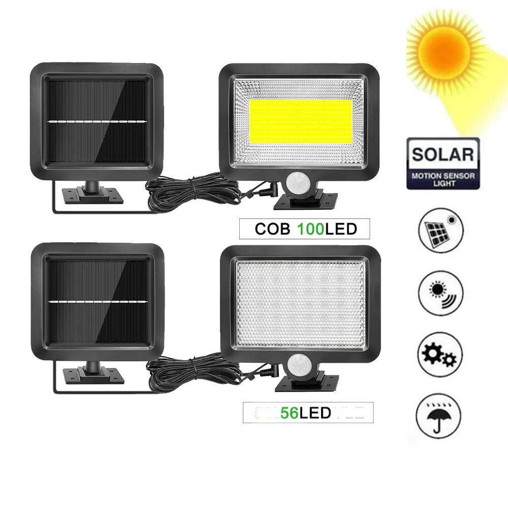 solar Lamp Garden Led 56/30 LEDs Lights Bright Motion Sensor Remote Control Gardern Decoration Outdoor Wall Waterproof split mou | Лампы и