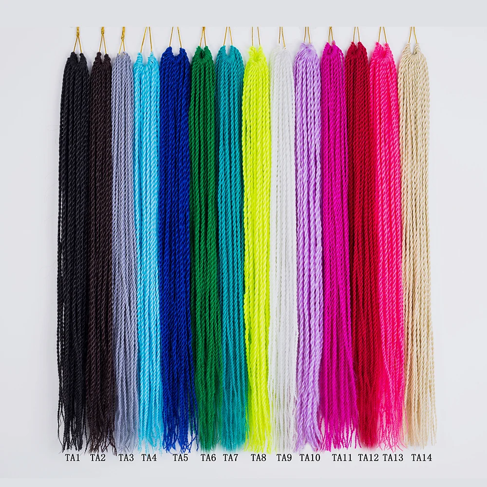 Верд 24 дюйма наращивание волос твист вязание крючком высокой температуры