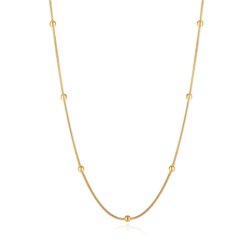 Новое поступление ожерелье из гладких бусин модные ювелирные изделия титановой