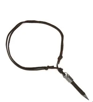 Мужские Винтажные кожаные ожерелья в стиле панк со стрелой кулоны цепочка для