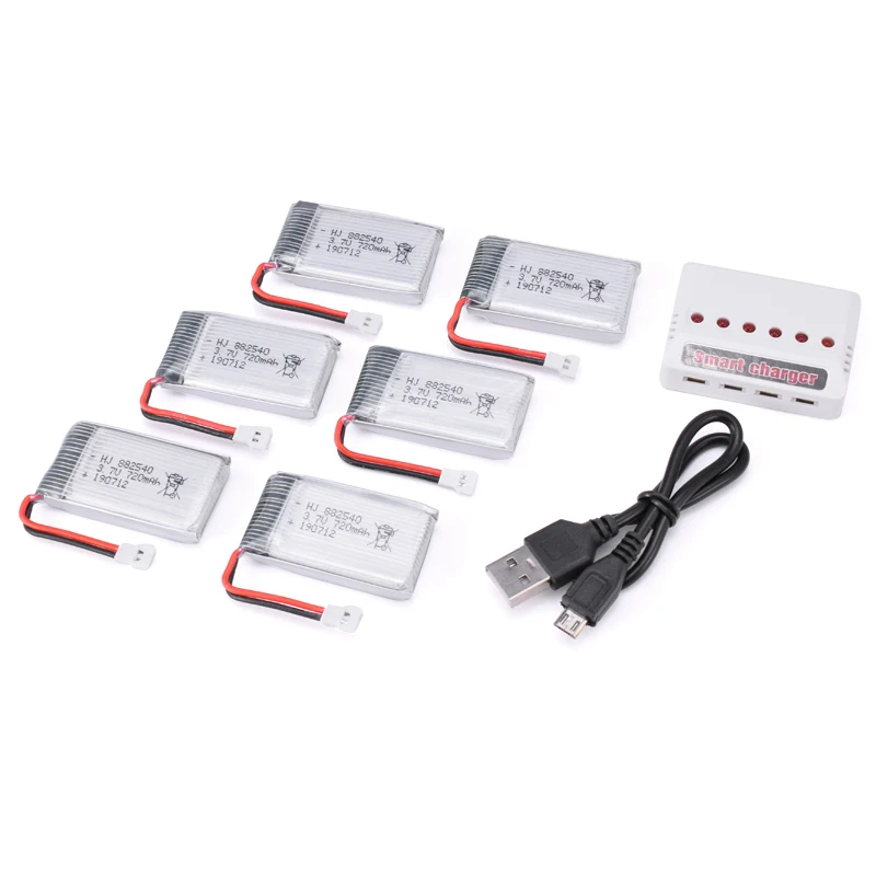 4/5/6 шт. 3,7 V 720mAh литий-полимерный Батарея с Зарядное устройство 802540 для Syma X5C X5SC Skytech M68 MJX X705C яде A8 A9 Feiyue 328 радиоуправляемая модель