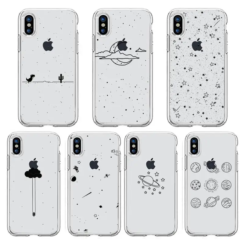 

beautiful Creativity Starry sky universe Phone Case Transparent soft For iphone 13 12 11 8 7 plus mini x xs xr pro max
