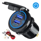 TKEY QC 3,0 Автомобильный сенсорный выключатель с двумя USB-разъемами для зарядки